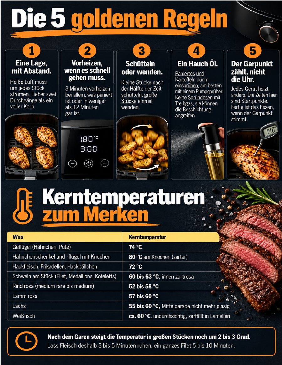 Innenseite: Dein Airfryer-Spickzettel
