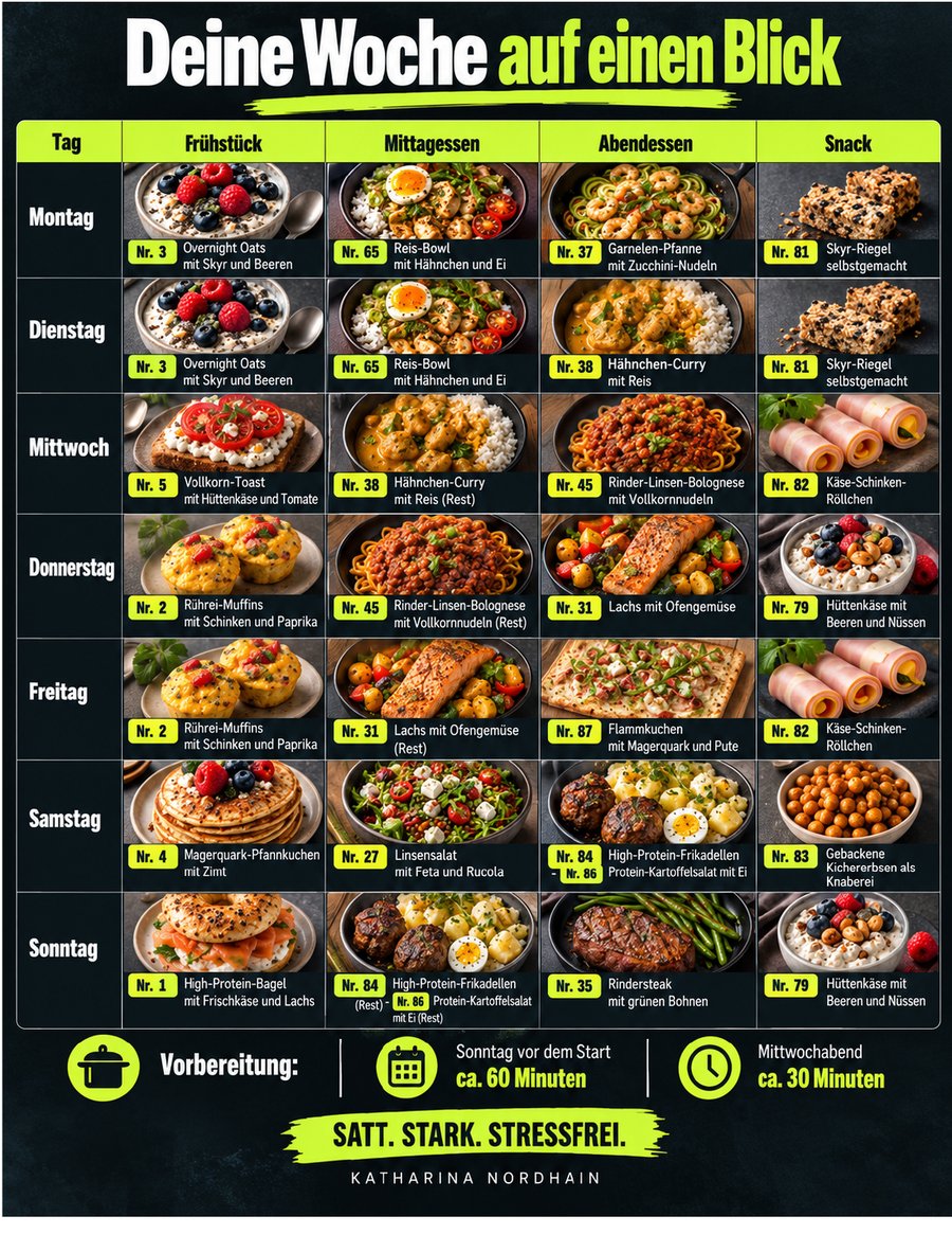 Innenseite: Dein 7-Tage-High-Protein-Plan