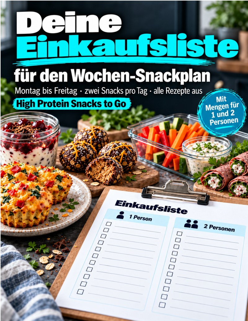 Deine Einkaufsliste f&uuml;r den Wochen-Snackplan